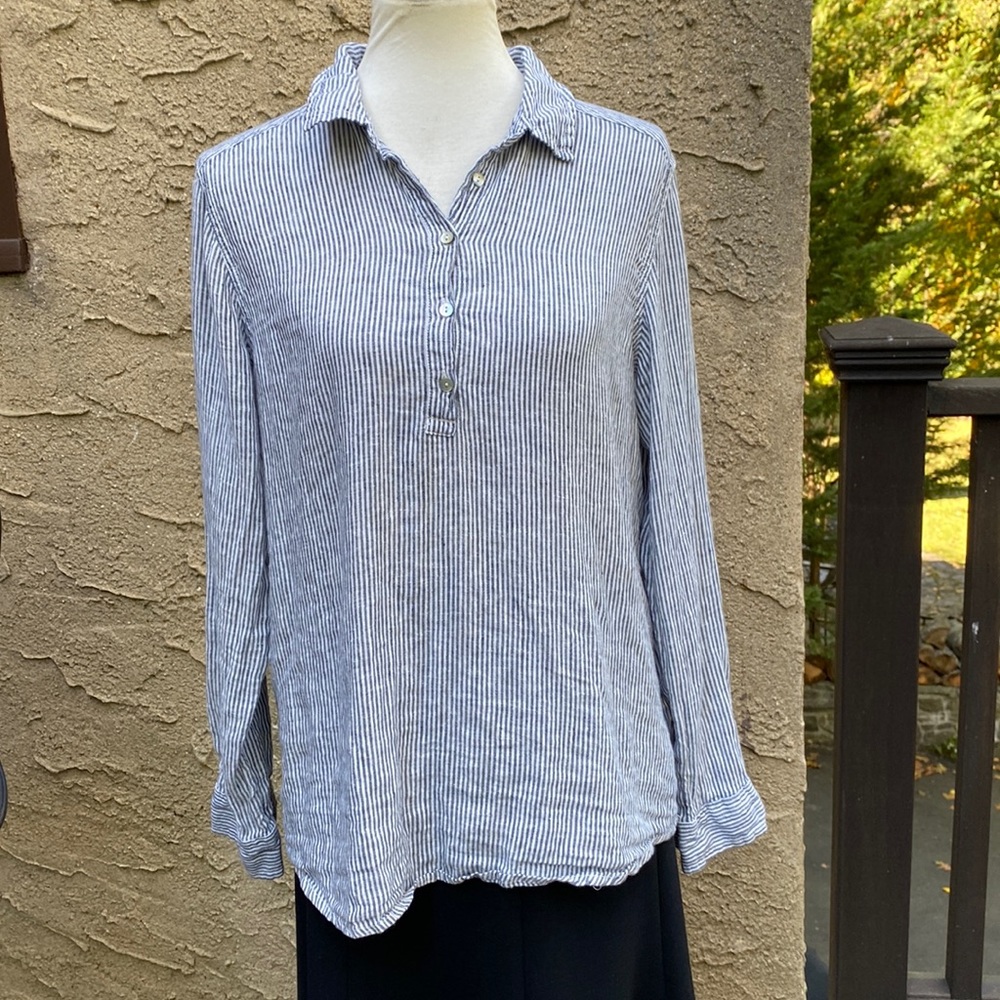 Tahari linen striped shirt